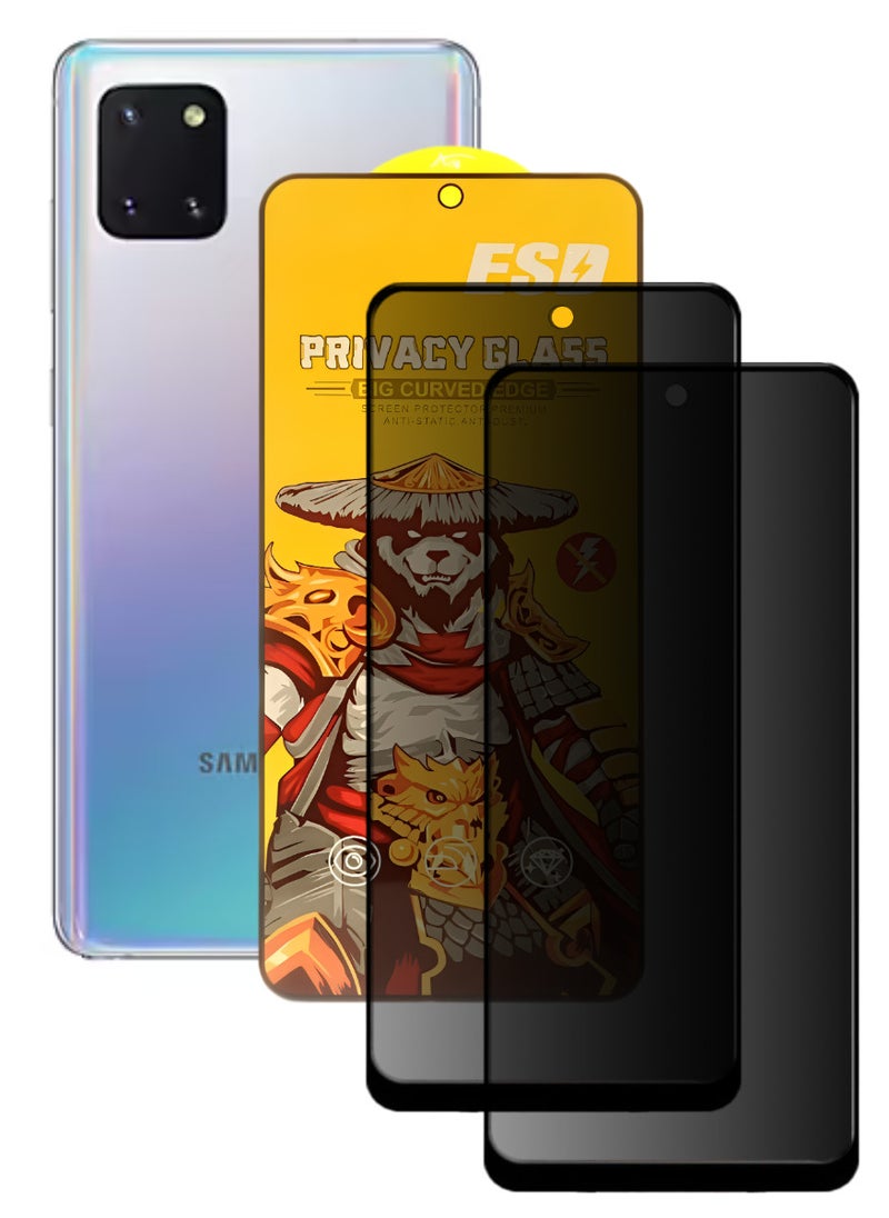 ESD 2 Pieces Tempered Dustproof Privacy Glass Screen Protector Compatible For Samsung Galaxy Note 10 Lite - Image 1