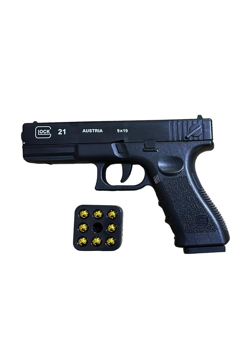 Realistic Decorative Glock Pistol Toy With Hardened Plastic Magazine And Bullets - Image 1