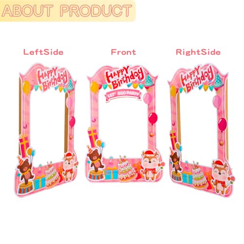 EARTHSON 6 Ft x 4 Ft Happy Birthday Photo Booth Box Photo Cutout Stand in Life-Size Cardboard Frame Prop for Birthday Party Supplies - Image 5