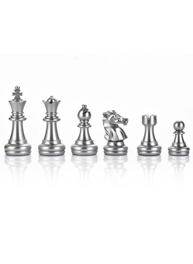 QuadPro Chess Pieces Only, Magnetic Plastic Chessman Set for Replacement of Missing Pieces, Include Storage Bag (1.96” King - Small- Gold & Silver) - Image 3