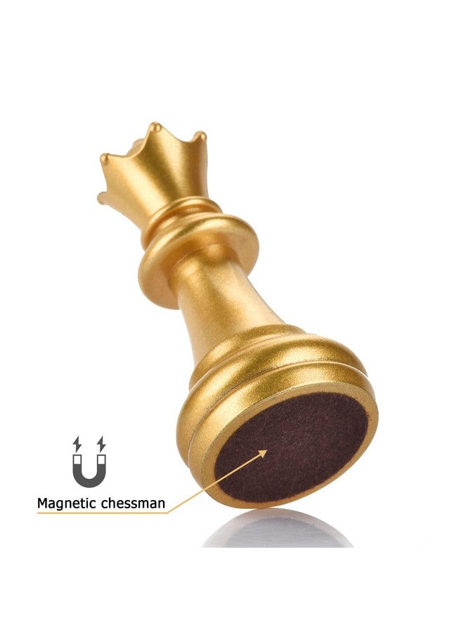 QuadPro Chess Pieces Only, Magnetic Plastic Chessman Set for Replacement of Missing Pieces, Include Storage Bag (1.96” King - Small- Gold & Silver) - Image 5