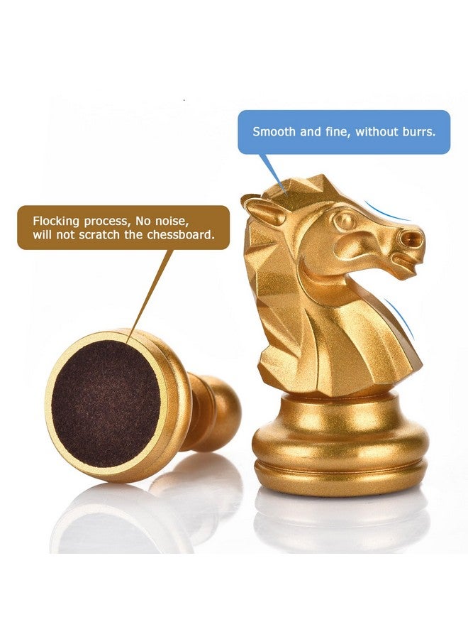 QuadPro Chess Pieces Only, Magnetic Plastic Chessman Set for Replacement of Missing Pieces, Include Storage Bag (1.96” King - Small- Gold & Silver) - Image 4
