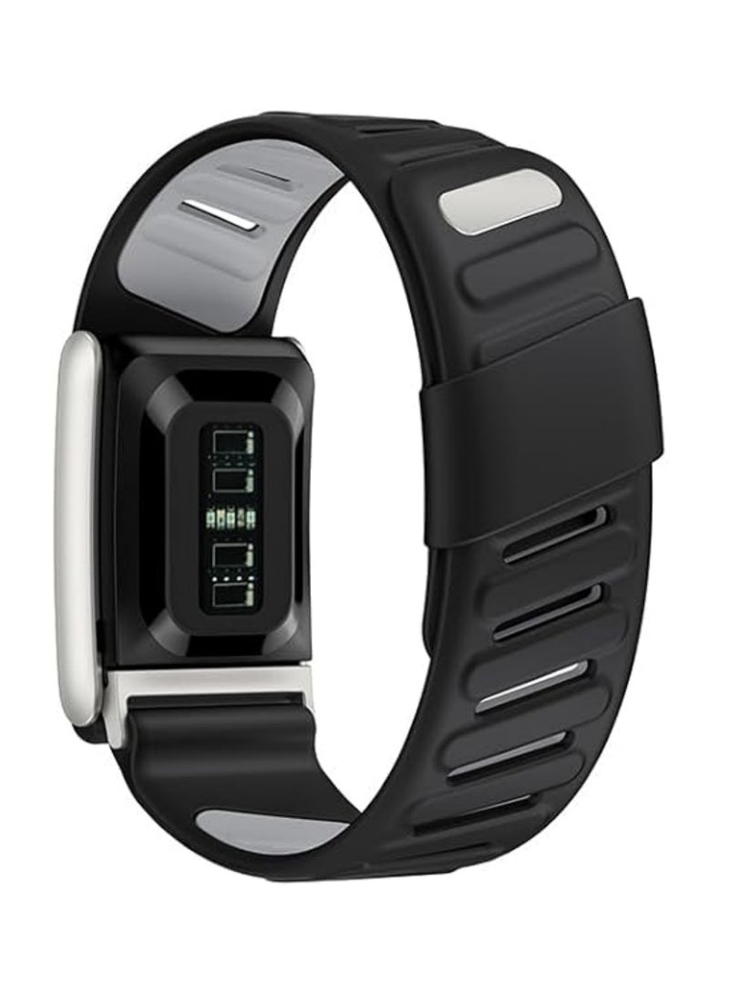 اووكاي سوار معصم سيليكون مريح ومتين متوافق مع سوار WHOOP 5.0، أساور بديلة رياضية ناعمة ومتينة من السيليكون للرجال والنساء مع موصل إطار معدني (أسود) - Image 2