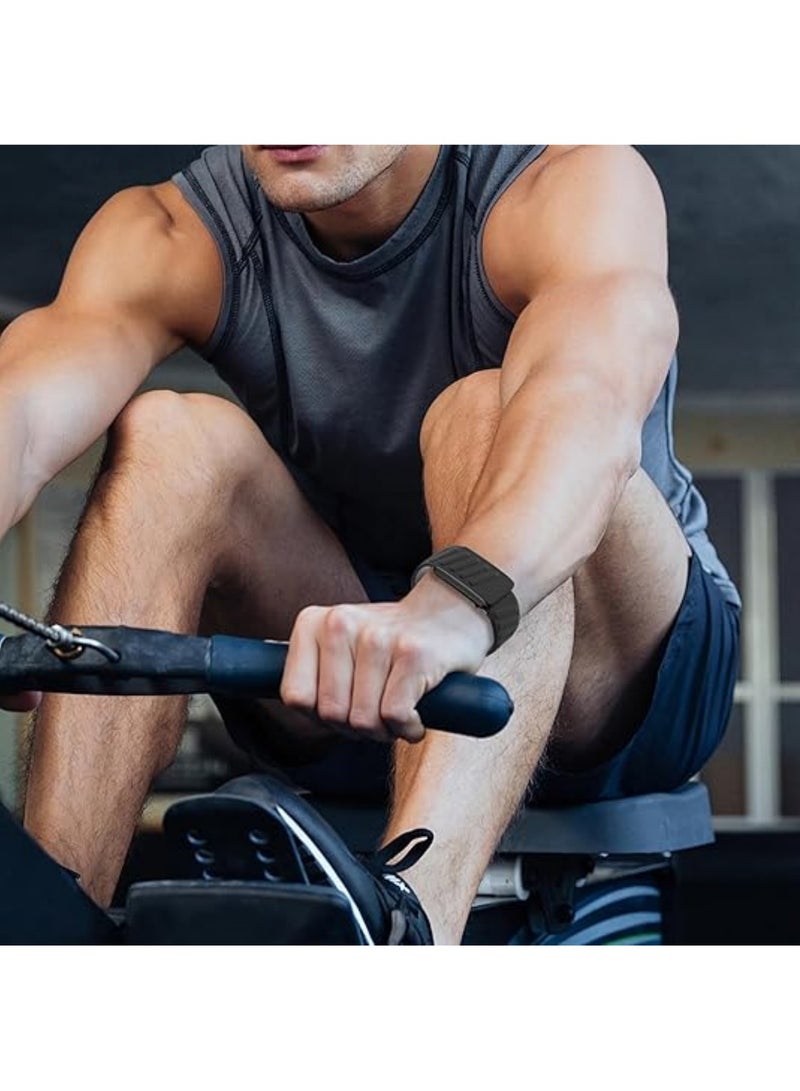 اووكاي سوار معصم سيليكون مريح ومتين متوافق مع سوار WHOOP 5.0، أساور بديلة رياضية ناعمة ومتينة من السيليكون للرجال والنساء مع موصل إطار معدني (أسود) - Image 4