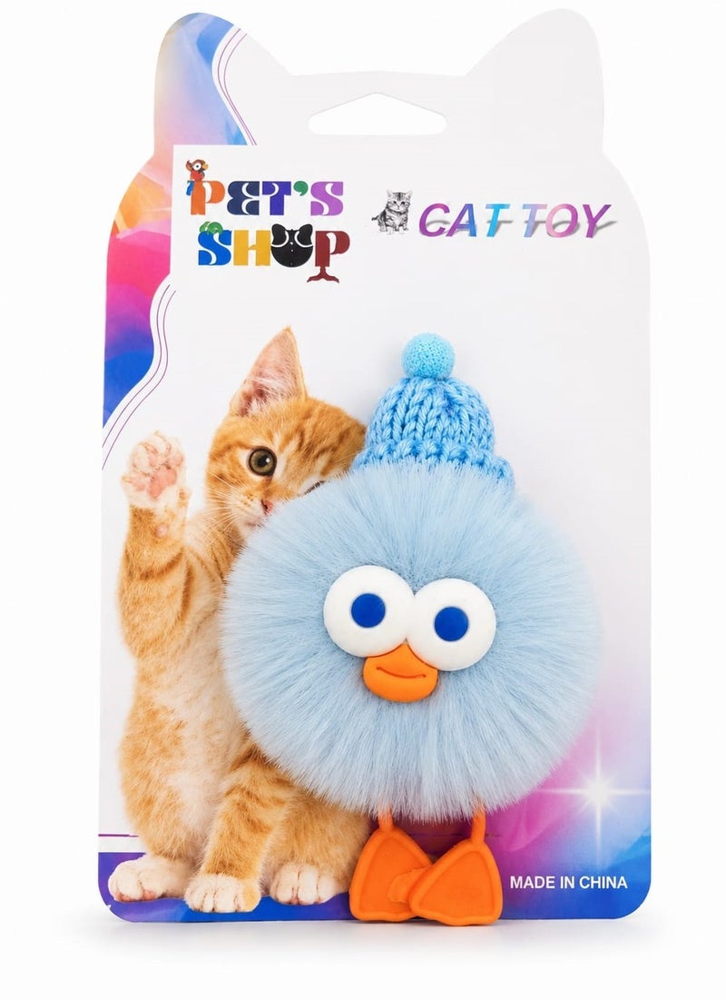 🎀🐾 Interactive Fluffy Cat Toy with Funny Eyes & Moving Feet – Soft Plush Toy for Kittens and Cats ✨