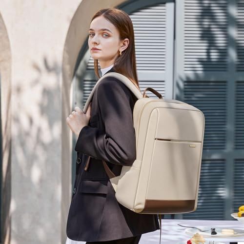 GOLF QUALITY Laptop Backpack for Women Business Travel Anti Theft Laptop Bag Backpack Water Resistant College Computer Backpacks for Men Women Fits 156 Inch Notebook Apricot - Image 3
