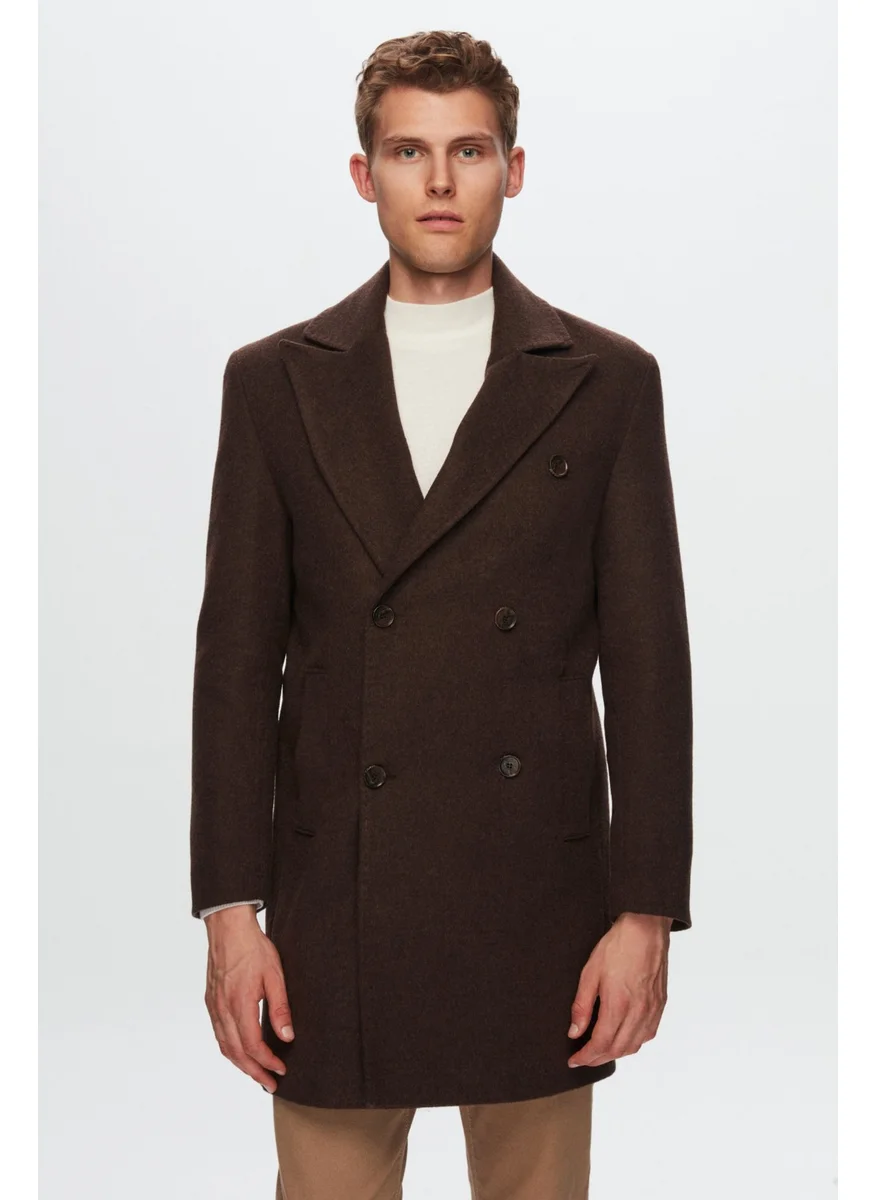D'S DAMAT Regular Fit Brown Plain Coat 1HF08IR350069
