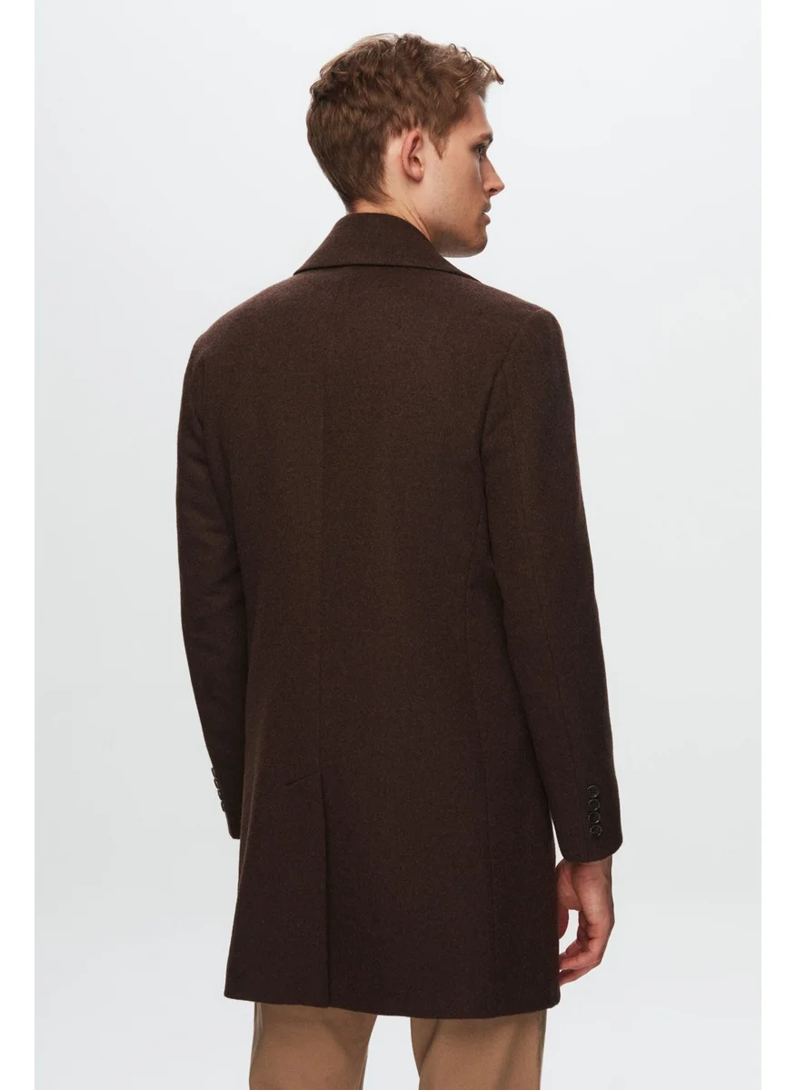 D'S DAMAT Regular Fit Brown Plain Coat 1HF08IR350069