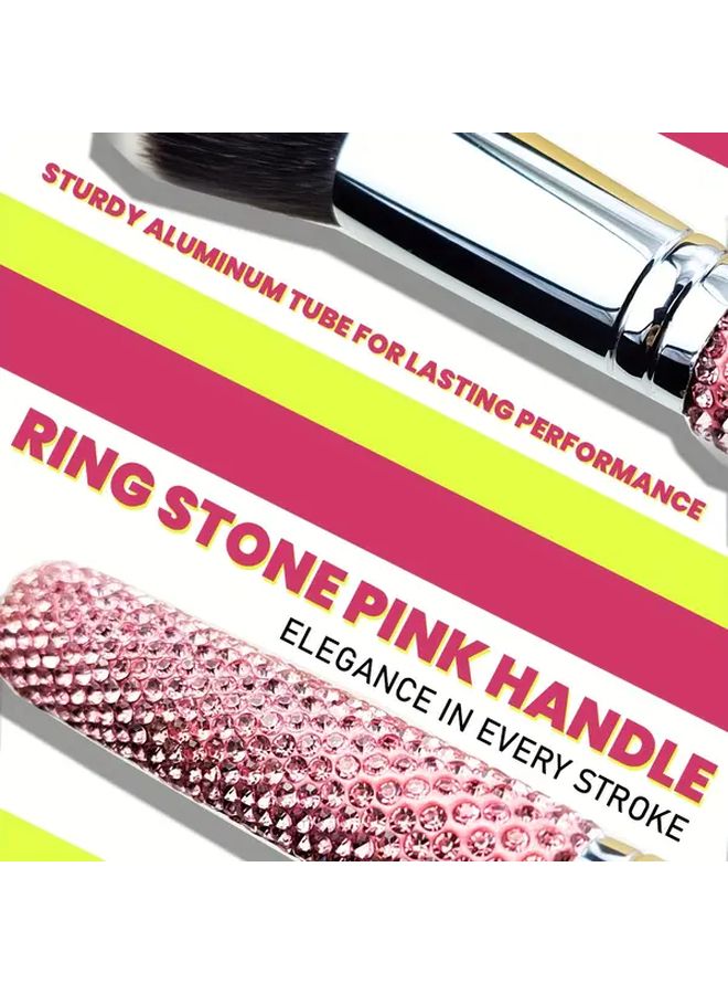 Silvery Rose Princess Luxury Foundation Brush Soft Synthetic Nylon Bristles For Liquid Cream Powder - Image 4