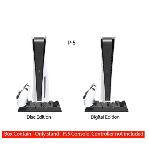 New World for PS5 Slim / PS5 Fat Cooling Stand, Controller Charger for PS5, Vertical Stand with Cd Storage Stand Compatible with PS5 / PS5 Slim - Image 3