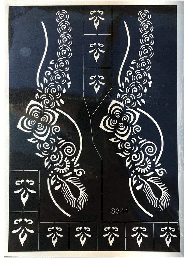 ivana's - Heena Mehandi Tatto Stencil Set For ; Hand ; Body ; Fingure ; Face ; Heena Art Temporary Tatto For Kids Girls & Women Design Niv375 - Image 1