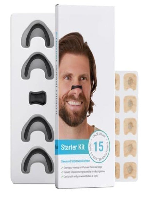 Breathing Nasal Strip Starter Kit (15 Count) | Anti-Snoring Nose Strips for Better Sleep & Easy Breathing | Sweat-Resistant & Skin-Safe | Extra Strength Nasal Strips (Multi) - Image 1