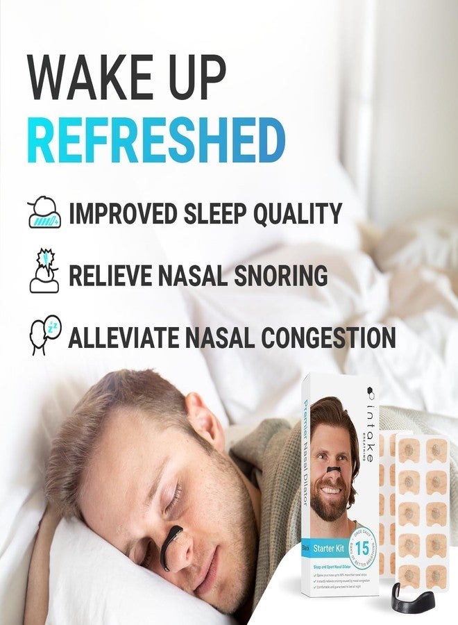 Breathing Nasal Strip Starter Kit (15 Count) | Anti-Snoring Nose Strips for Better Sleep & Easy Breathing | Sweat-Resistant & Skin-Safe | Extra Strength Nasal Strips (Multi) - Image 4