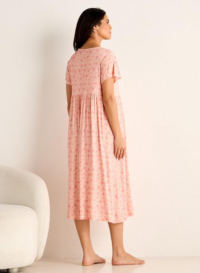 سبلاش فيڤ فستان حمل بطبعة زهور - Image 3