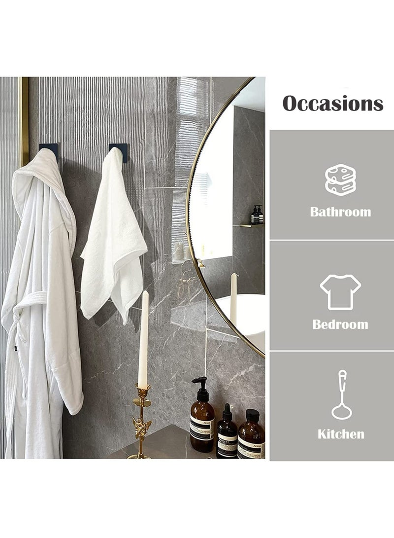 Eowhitu Eowhitu Utility Hooks Self Adhesive Stainless Steel, Wall Hooks Rack for Hanging Heavy Duty, Robe and Towel Hook Command Rustproof 4 Packs Black  - Image 4