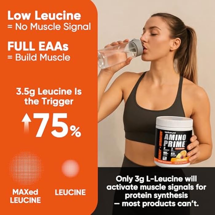 Venture Pal Original 8.5g EAA Powder 7g BCAA and 3.5g L-Leucine,Sugar Free Post Workout Muscle Recovery Drink with Amino Acids for Men & Women, 30 Servings - Image 3