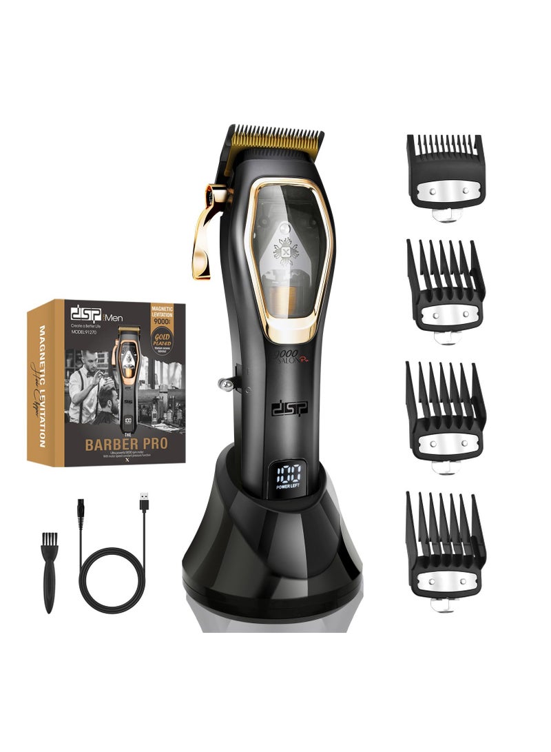 DSP Pro Barber Hair Clippers Set: Cordless Magnetic 9000 RPM, Constant Speed Control for Smooth Cutting. Ceramic Blades, 2500mAh Battery, Low Noise & Heat - Ideal for Men's Grooming & Fades (Black) - Image 1