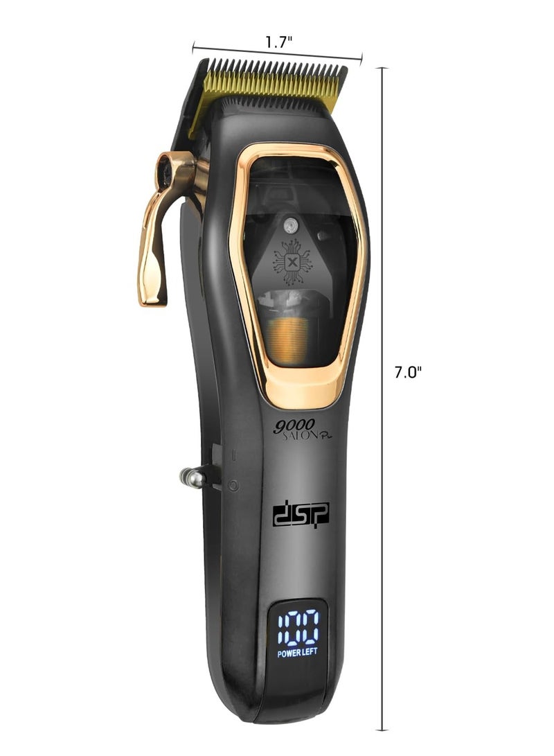 DSP Pro Barber Hair Clippers Set: Cordless Magnetic 9000 RPM, Constant Speed Control for Smooth Cutting. Ceramic Blades, 2500mAh Battery, Low Noise & Heat - Ideal for Men's Grooming & Fades (Black) - Image 5