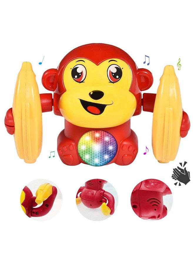 Wembley Dancing Monkey Musical Toy for Kids Baby Spinning Rolling Doll Tumble Toy with Voice Control and Sound Effects with Sensor - ISI Mark - Made in India-Red - Image 1