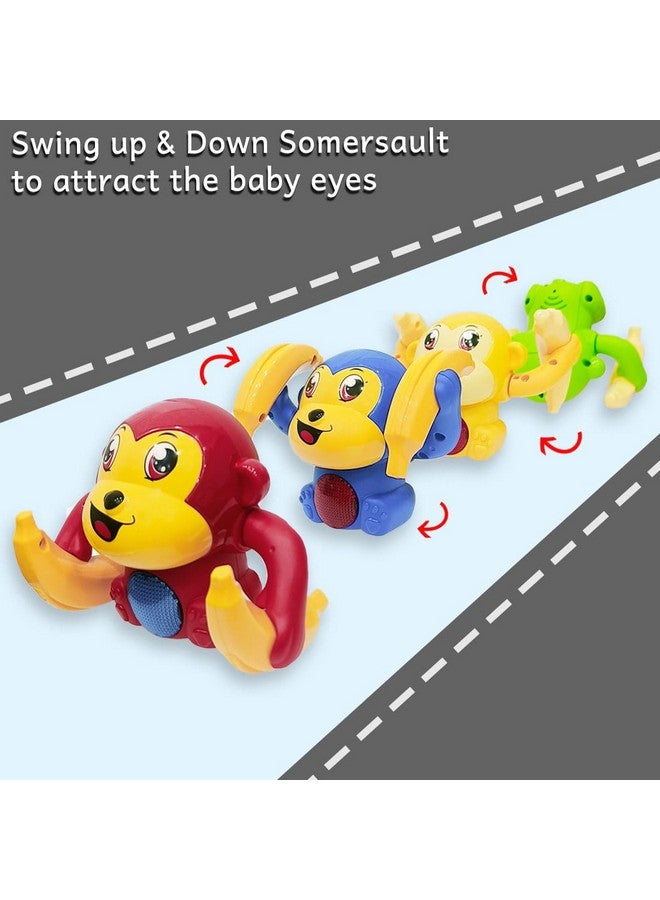 Wembley Dancing Monkey Musical Toy for Kids Baby Spinning Rolling Doll Tumble Toy with Voice Control and Sound Effects with Sensor - ISI Mark - Made in India-Red - Image 3