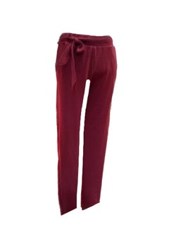Generic Women cotton Tracksuit Training set 2 pieces burgundy pants & sweatshirt  - Image 3