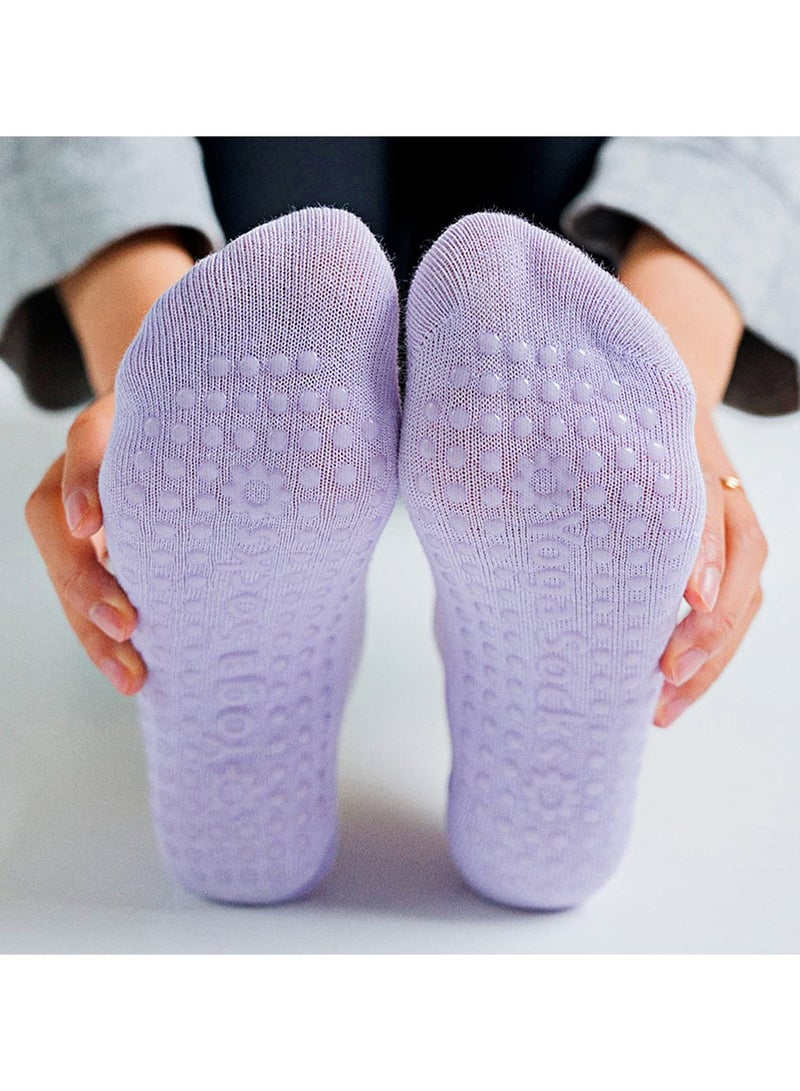 اسم المحتوى ناريلا 3 Pairs Yoga Socks Anti Slip Breathable Backless Women Pilates Socks Sports Socks for Ballet, Dance, Gym Fitness - Image 5