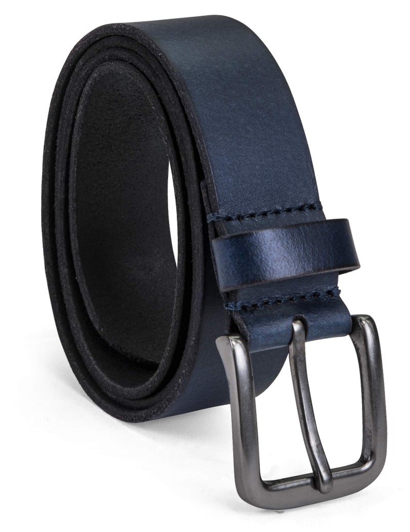 Timberland Men's 35mm Classic Buckle Jean Leather Belts, Navy, 34 - Image 1