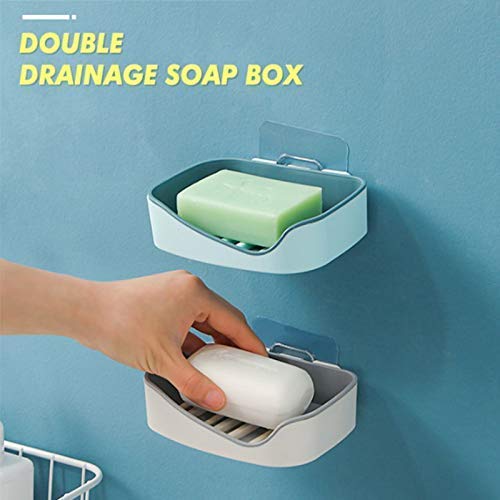 Kmils Wall Mounted Self-Adhesive Plastic Soap Dish, Holder, Tray, Box for Bathroom (Random Colour) (1) - Image 5