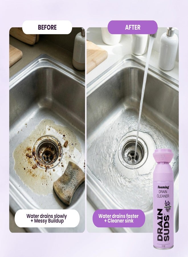 SonicPower Foaming Drain Cleaner, Sink Cleaner and Deodorizer, Drain Clog Remover for Kitchen Sinks, Bathrooms, Shower Drains, Tubs, Washbasin, Clogged Pipe Opener, Lavender, 2 Pack - Image 4
