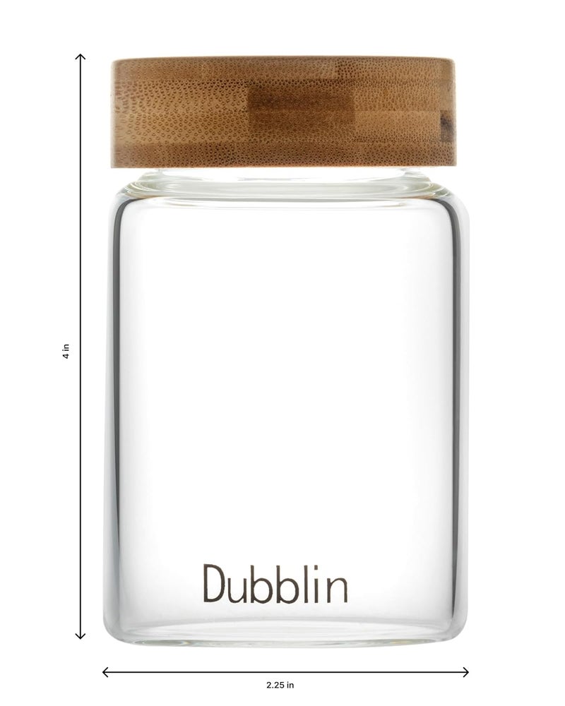 DUBBLIN Borosilicate Glass Jar with Airtight Wooden Lid, 250ml Transparent Kitchen Storage Container, 1 Piece, For Storing and Preserving Tea, Coffee, Snacks | Multipurpose Container for Kitchen - Image 2