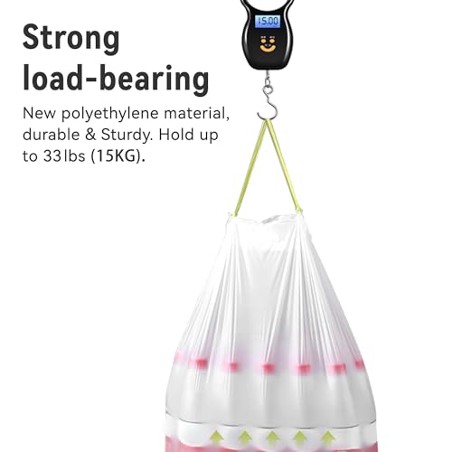 Ninestars Extra Strong White Trash Bags with Drawstring, Multiple Sizes 90 Count, Kitchen Drawstring trash bags 90 Trash Bags (21 gallon 90 ct) - Image 2