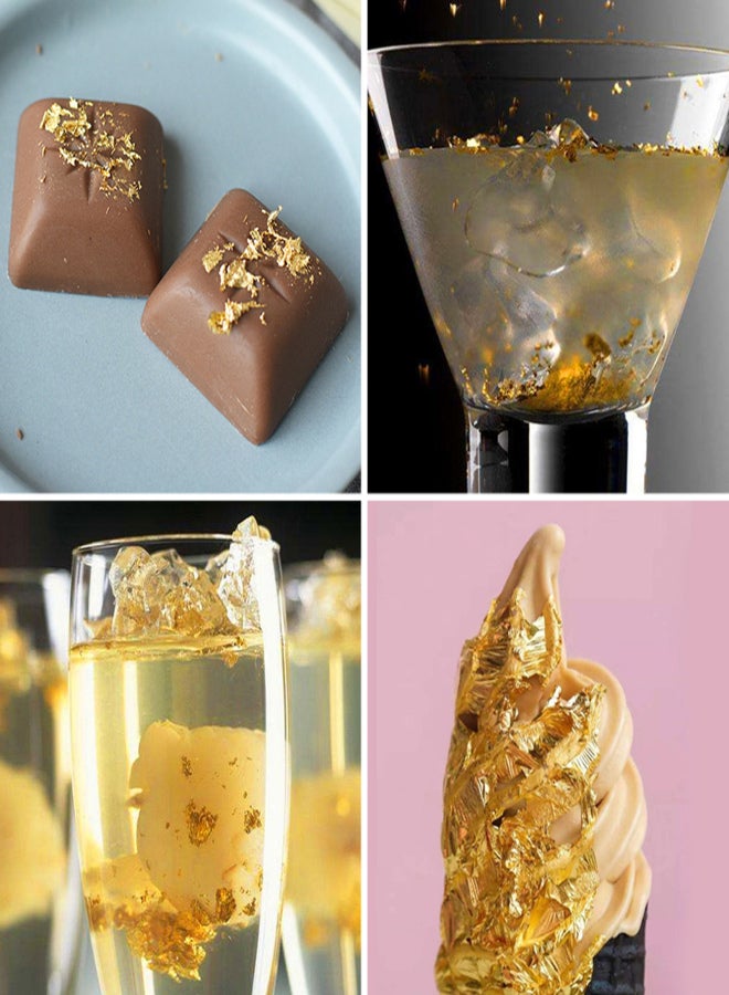3 Bottles 30g Gold Flakes Not Edible Food Decorating Foil Paper Cuisine Mousse Cake Baking Pastry Art Craft Decor - Image 4