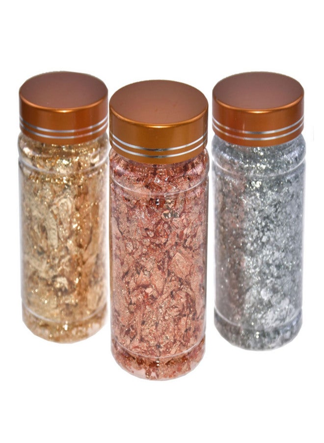 3 Bottles 30g Gold Flakes Not Edible Food Decorating Foil Paper Cuisine Mousse Cake Baking Pastry Art Craft Decor - Image 1