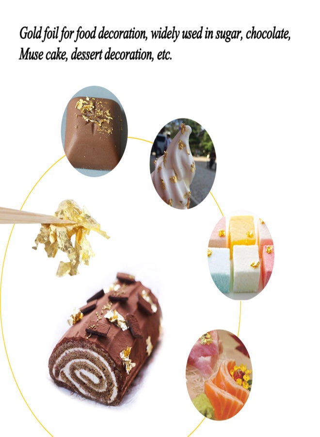 3 Bottles 30g Gold Flakes Not Edible Food Decorating Foil Paper Cuisine Mousse Cake Baking Pastry Art Craft Decor - Image 3