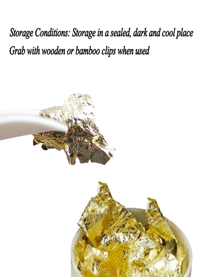 3 Bottles 30g Gold Flakes Not Edible Food Decorating Foil Paper Cuisine Mousse Cake Baking Pastry Art Craft Decor - Image 2
