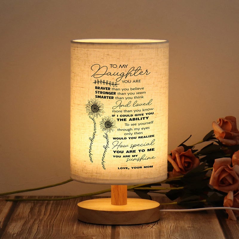 WSYEAR Christmas Daughter Gifts from Mom - Table Lamp Birthday Gifts for Daughter from Mom Girl Present Night Light for Bedroom Living Room Graduation Gifts - Image 1
