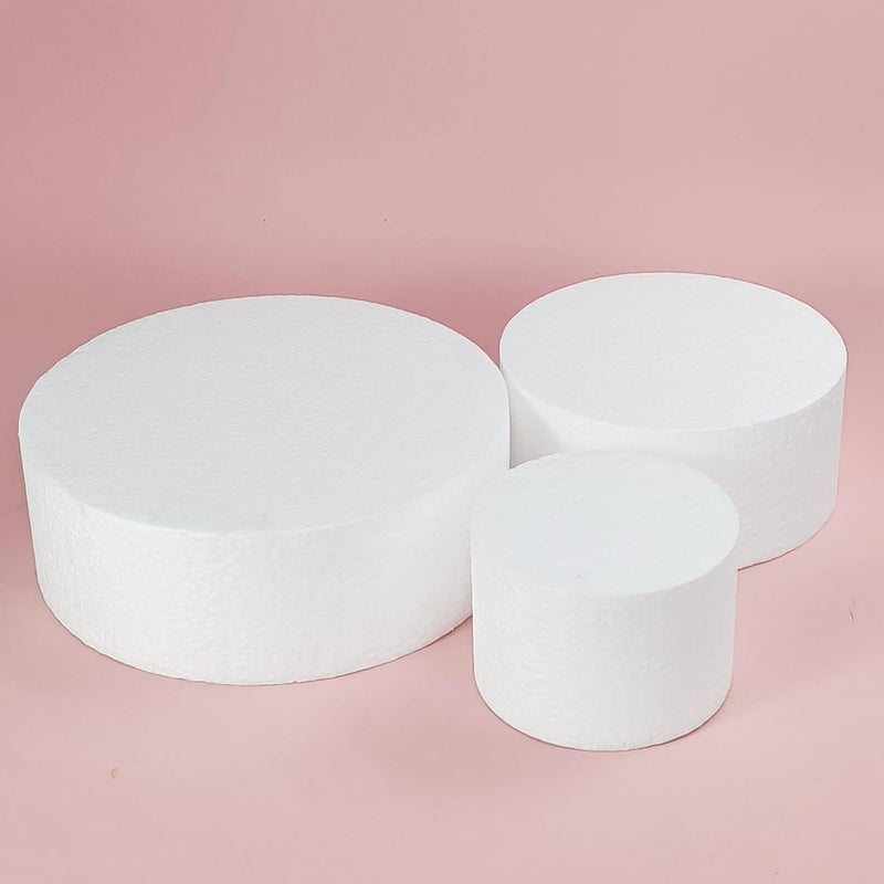 JOBVERT 3 Tiers Foam Cake Dummies 4" 6" 8", White Dummy Cakes Styrofoam Sets, 9 Inch Tall Fake Cake, Dummy Cake for Wedding Cake Supplies Decorating Birthday Wedding Display - Image 4