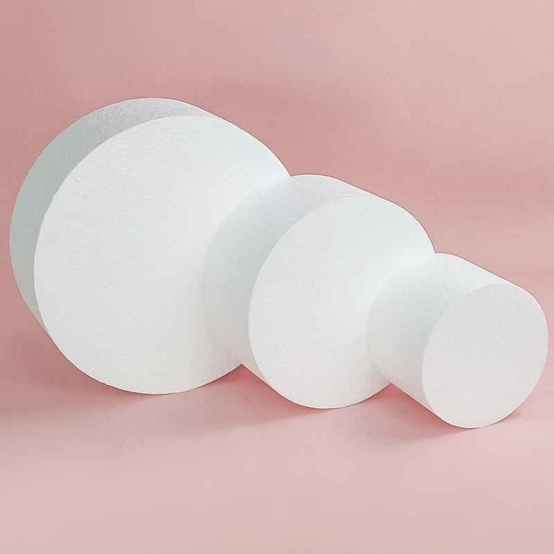 JOBVERT 3 Tiers Foam Cake Dummies 4" 6" 8", White Dummy Cakes Styrofoam Sets, 9 Inch Tall Fake Cake, Dummy Cake for Wedding Cake Supplies Decorating Birthday Wedding Display - Image 3