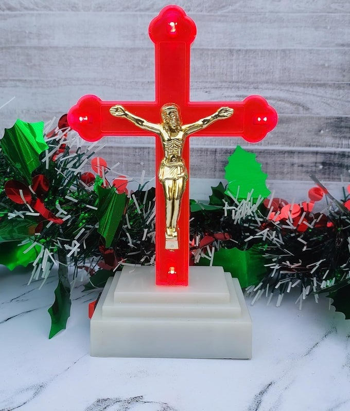 1 PCS CHRISTMAS DECORATION CROSS JESUS CHRIST CHRISTMAS DECORATIONS ITEMSCHRISTMAS TREE HANGING ORNAMENTS CHRISTMAS ACCESSORIES CHRISTMAS CELEBRATIONS PARTY PROPS
