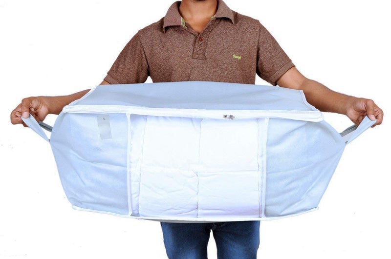 Kuber Industries 9 Piece Non Woven Underbed Storage Organiser Set Extra Large Grey and Black CTSN087 - Image 3