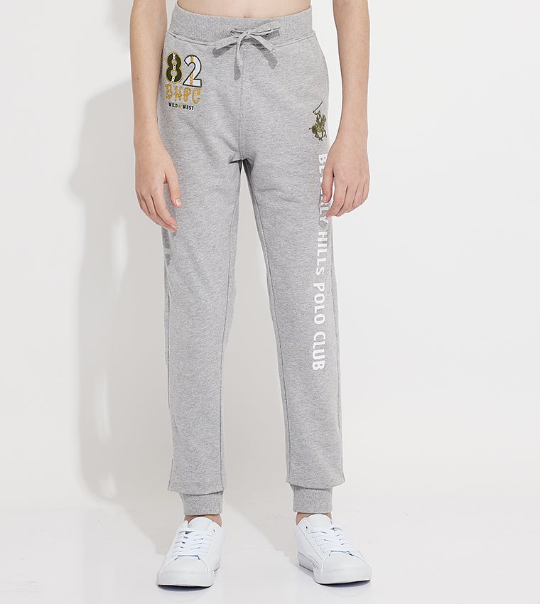 BEVERLY HILLS POLO CLUB Logo Printed Drawstring Waist Joggers