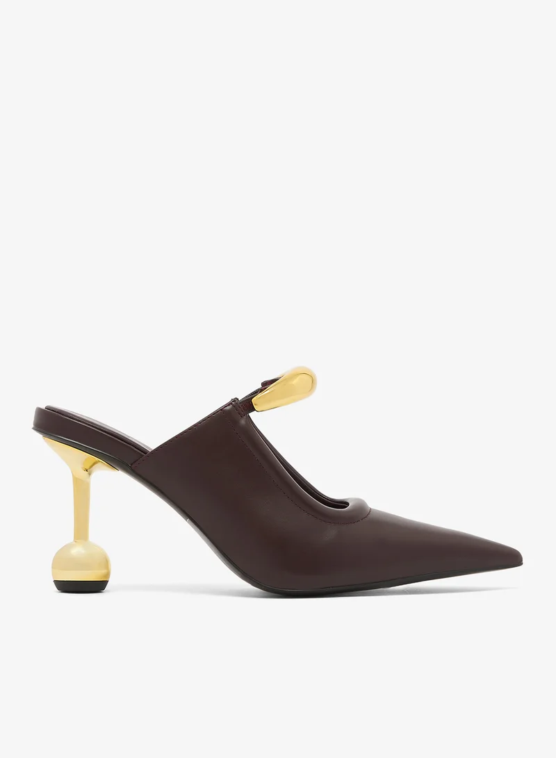 Sofia Metal Accent Sphere Heels