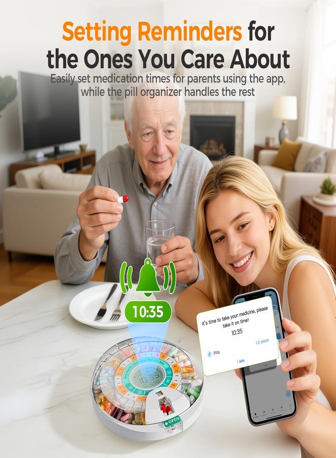 Betife Automatic Pill Dispenser,28-Day Smart Bluetooth Pill Box, App Support Automatic Pill Case with 6 Alarms & Light Reminder, Monthly Timer Dispenser,Electronic Medication Management for Seniors - Image 3
