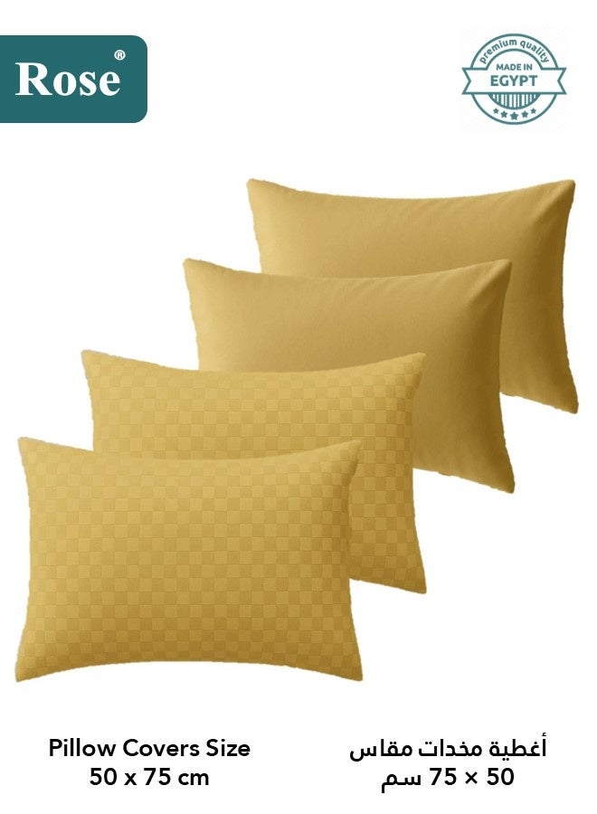 روز طقم مفرش صيفي نفرين، مايكروفايبر جاكار، يناسب سرير مزدوج 200×200 سم، 7 قطع، مع حشوة قابلة للنزع، شديد النعومة ومريح وبارد، بتصميم بوجهين أنيق وعصري، جملي - Image 5