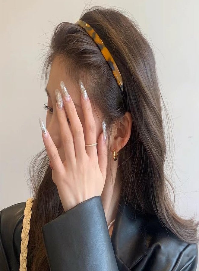 Kefley Tortoise Shell Acetate Headband for Women with Teeth Leopard Print Resin Thin Headbands - Vintage Hairband Headpiece - Image 4