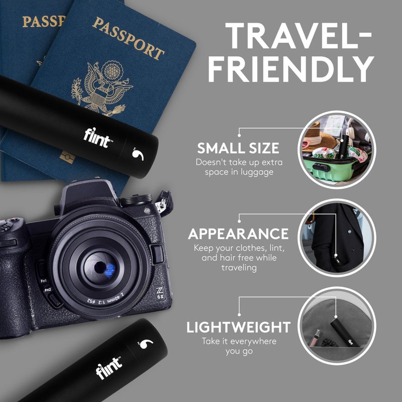 Flint Classic Black Retractable Mini Lint Roller with 90 Extra Sticky Sheets, Small and Portable Lint Roller, Ideal Pet Hair Remover Lint Roller, Travel Lint Roller, and Lint Roller for Clothes - Image 4