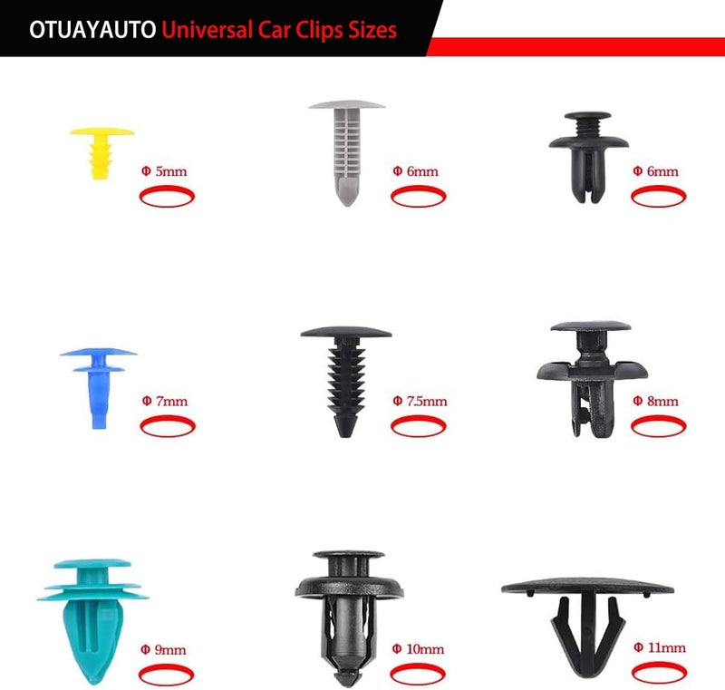 OTUAYAUTO 1000PCS Universal Car Clips - Plastic Fasteners for Bumper, Door Panel, and Automotive Use - Image 4