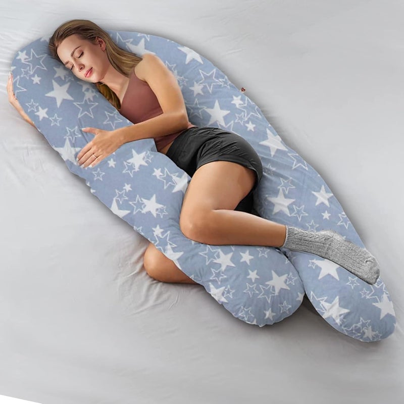 COOZLY COOZLY U Shaped Pregnancy PillowMaternity Pillow100 Cotton Removable Covers Premium Pregnocare Fibres U Super Premium Geometrica Grey