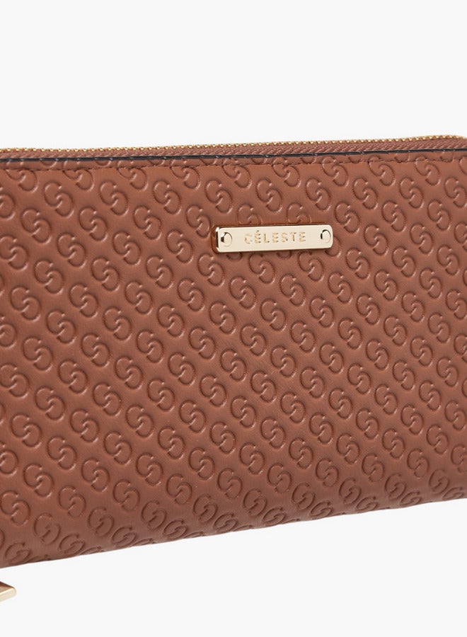 Celeste Monogram Embossed Zip Around Wallet  - Image 3