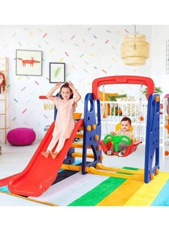 RBWTOYS RBWTOYS  Indoor Plastic Toy Fun Series 3 in 1 Swing, Slide with Basketball Hoop. RW-16341.  - Image 1